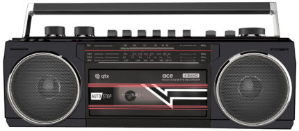 Ace: Retro Radio Black Cassette Player Bluetooth MP3 HIFI Stereo Sound System